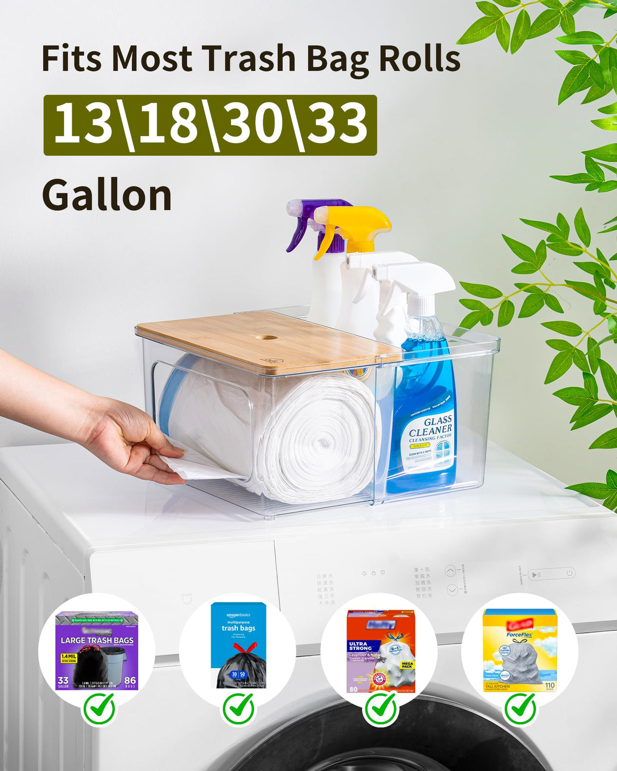 iCASA clear acrylic organizer with bamboo lid shows contents at a glance