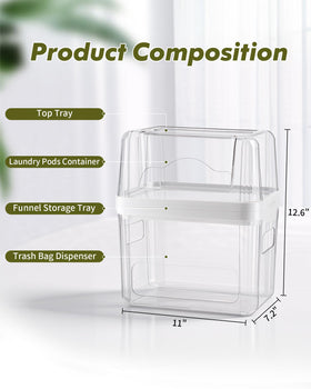 iCASA middle compartment stores dishwasher tablets in a hidden sloped pocket.