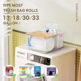 iCASA pull-out storage basket adds extra space for cleaning supplies under the sink