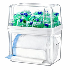 iCASA 3-in-1 trash bag dispenser with easy-access pod holder.