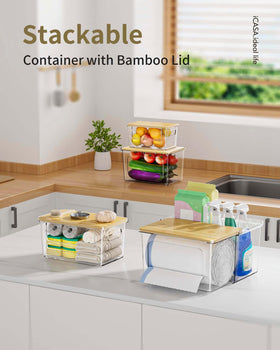 iCASA flat bamboo lid doubles as extra work surface.