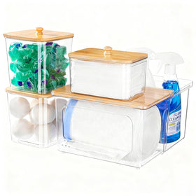 iCASA trash bag dispenser front view under sink for quick bag access