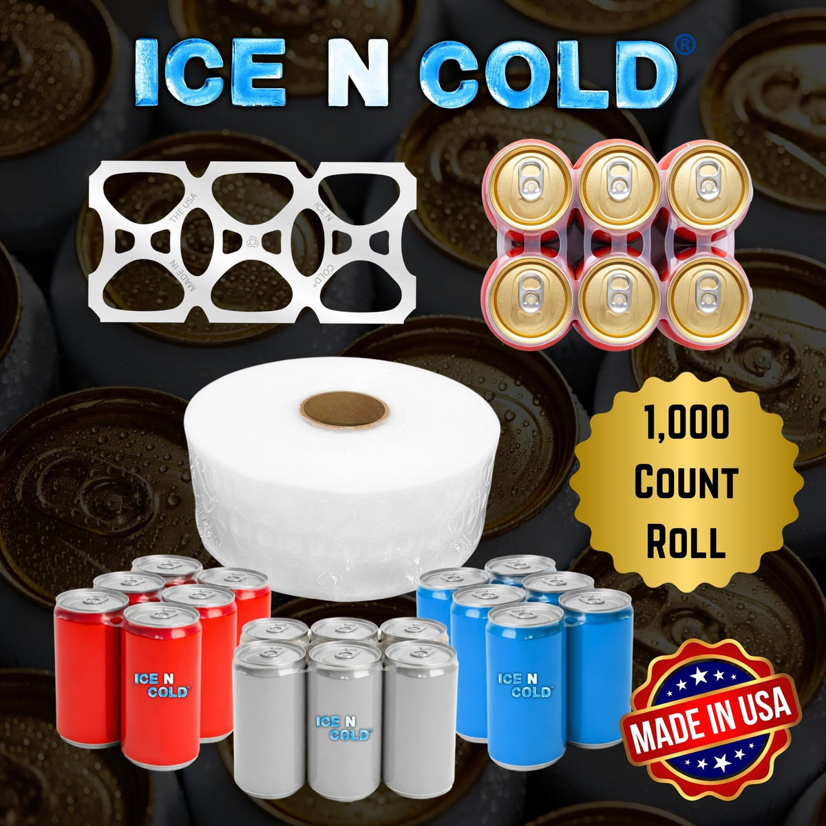 Ice N Cold 6pk can rolls carry-ease: easily transport a full six-pack anywhere.