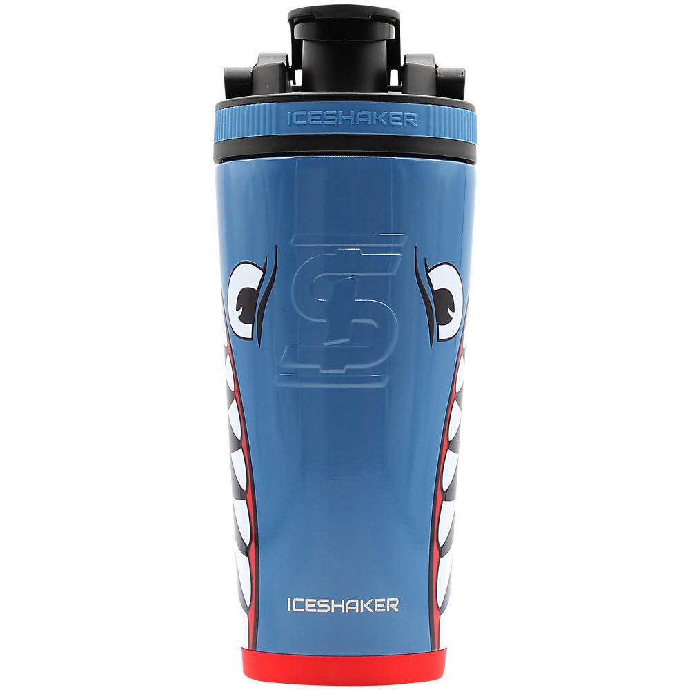 Ice Shaker 26oz insulated stainless steel bottle keeps drinks cold