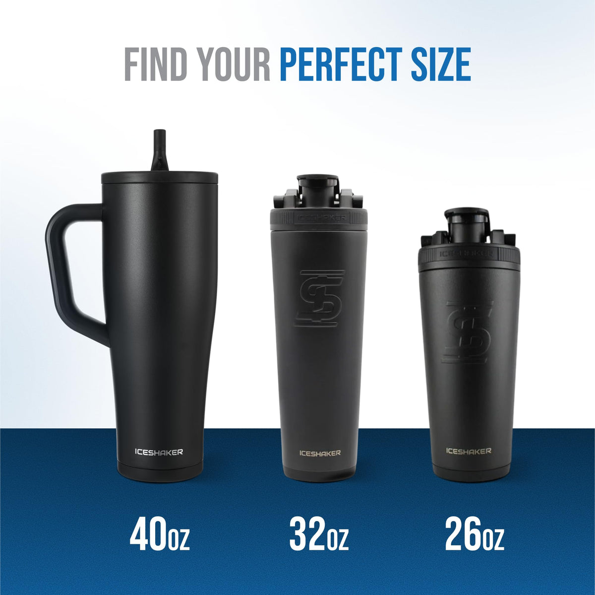 Ice Shaker on-the-go bottle for workouts, travel, and mixing.