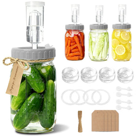 IceFun four 32 oz jars with lids and airlocks for fermentation projects