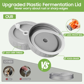 IceFun plastic fermentation lids preventing rust and wear on grommets
