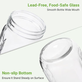 IceFun wide-mouth jars with 3.4 inch opening for easy filling