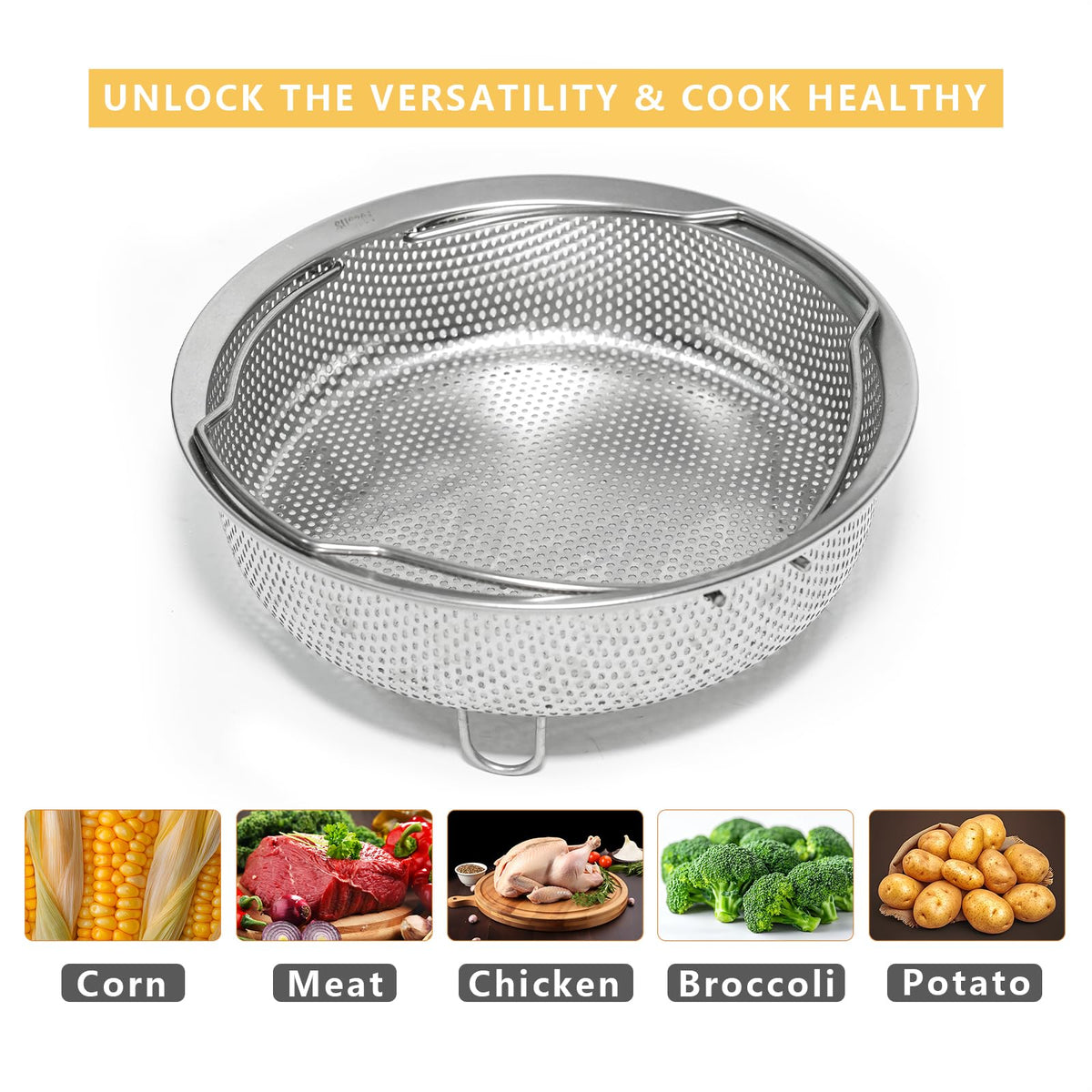 ICEICE steamer basket preserves broccoli nutrients through even steam distribution.