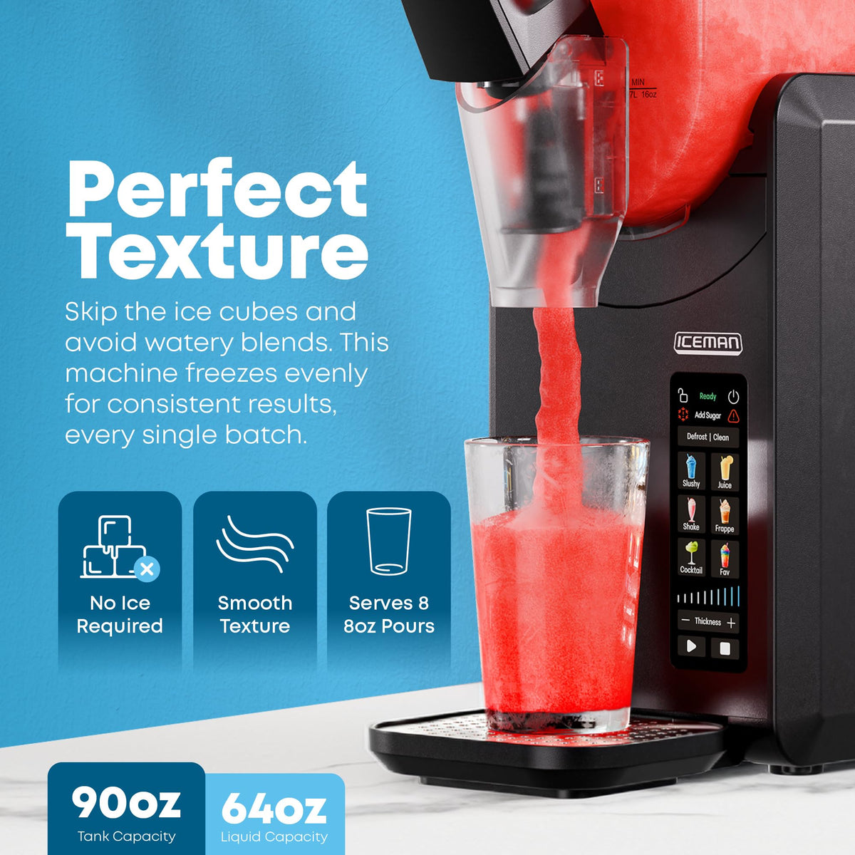 Iceman Slush-Ease Max dispensing lever in action into a cup