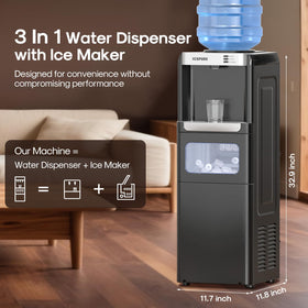 ICEPURE 3-in-1 ice maker in action delivering bullet-shaped ice