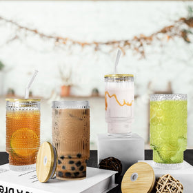 Icesip hobnail embossed glass tumbler adds vintage charm to every drink.