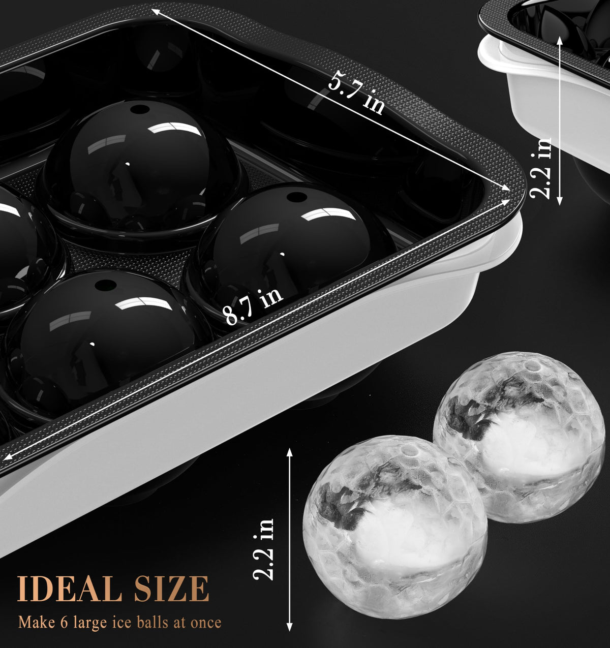 ICEXXP easy-release silicone base for quick, clean sphere removal.