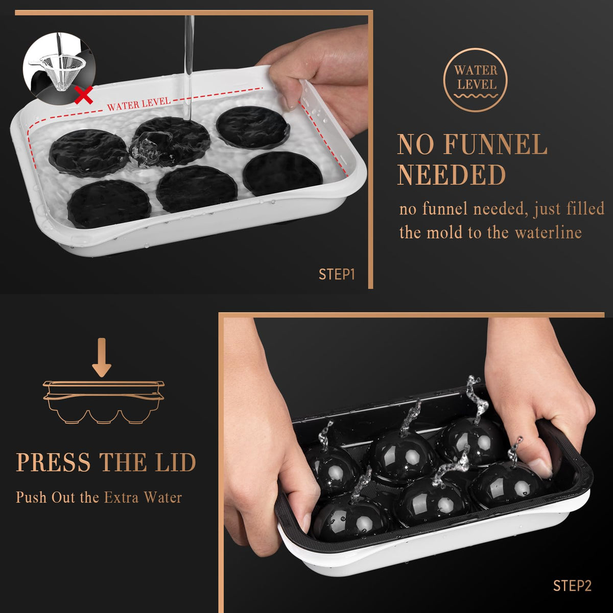 ICEXXP large ice cubes mold enhances cocktails with bigger cooling spheres.
