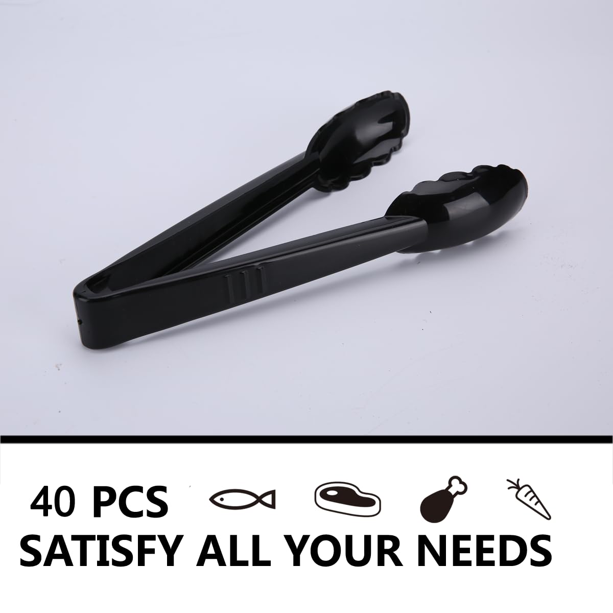ICHROSAYA black buffet and BBQ serving tongs ideal for large gatherings.