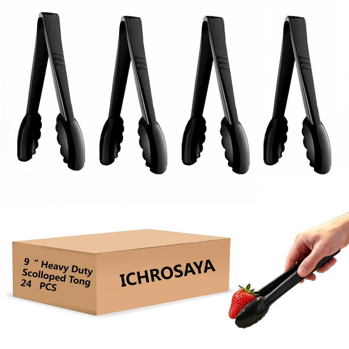 ICHROSAYA disposable serving tongs 9inch for reliable buffet service and quick cleanup.