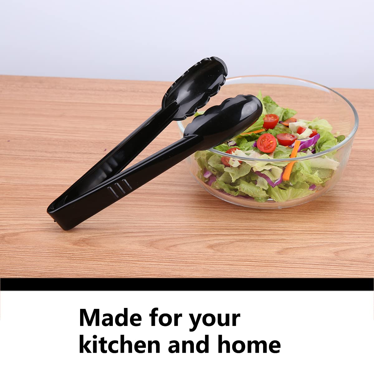ICHROSAYA durable plastic tongs for quick, mess-free salads at gatherings.