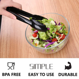 ICHROSAYA heavy-duty plastic tongs withstand repeated use without warping.