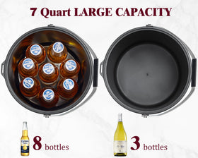 I·CODE ice bucket with hangable lid and scoop keeps utensils within reach.