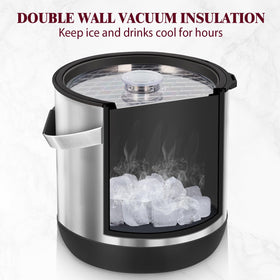 I·CODE ice bucket transparent lid lets you monitor ice level.