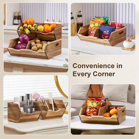 ICOHOT Acacia pantry bin placed in a kitchen for organized storage
