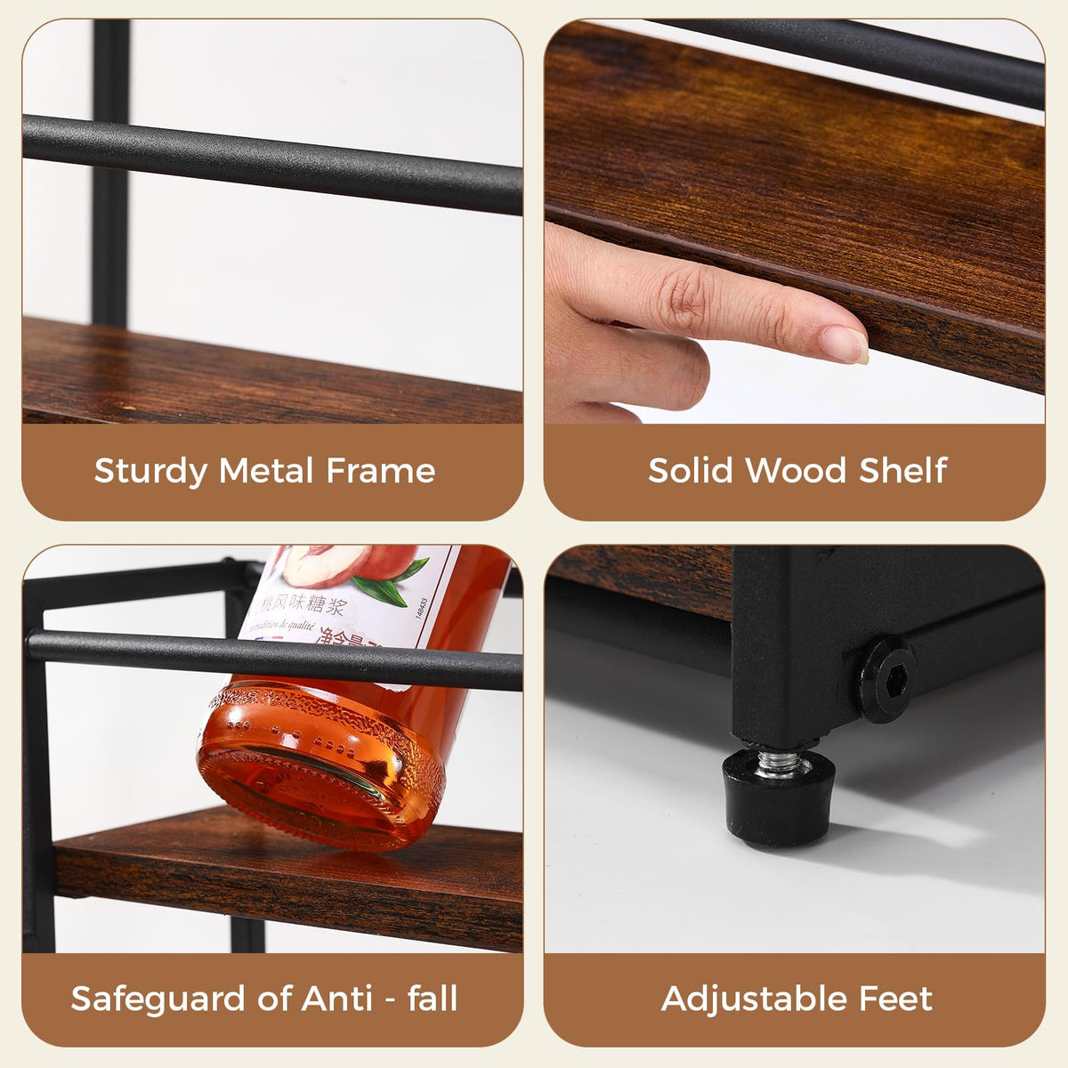 ICOHOT rustic coffee-bar rack blends style with practical organization.