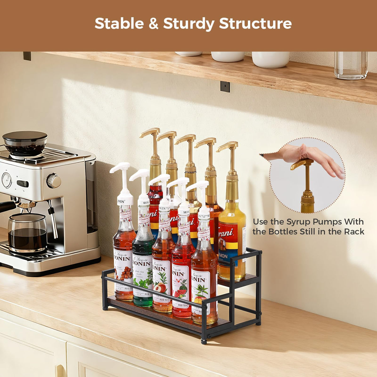 ICOHOT wooden shelves extra-thick support minimizes wobble during use.