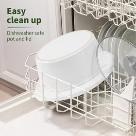 ICOOK dishwasher-safe crock and lid for easy cleanup