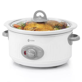 ICOOK Slow Cooker oval shape base for easy serving