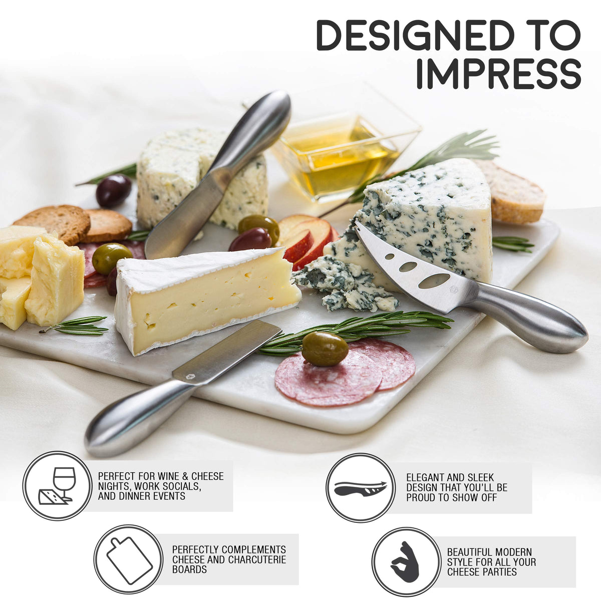 ICOSA Living Lunar cheese spreader for smooth, even spreading