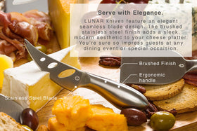 ICOSA Living Lunar hosting setup with cheese board and knives