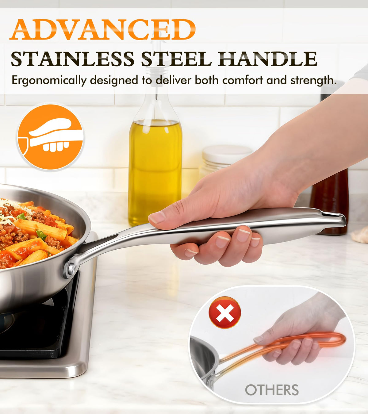 ICSTI 10-inch skillet for sautéing vegetables, proteins, and sauces with ease