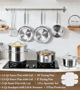 ICSTI 2.2-quart saucepan with lid provides steady heat for sauces and grains