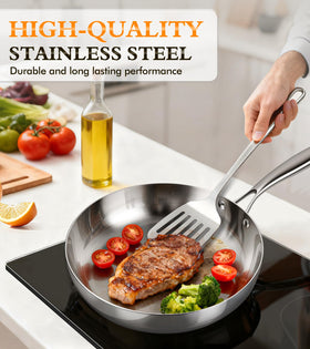ICSTI 3-quart sauté pan with lid helps lock in flavors during searing