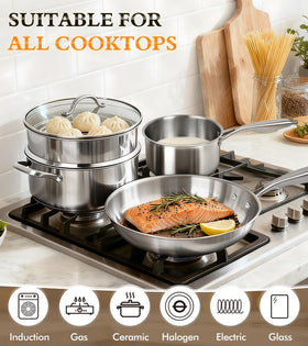 ICSTI stainless steel spatula set for gentle turning and serving