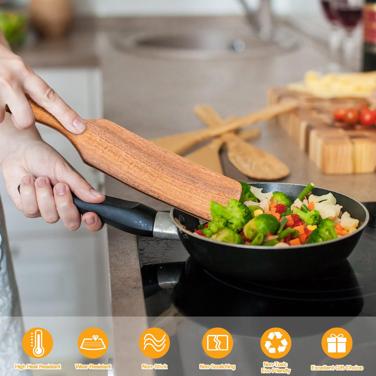 ICSTI Heat-resistant spurtles designed for nonstick cookware