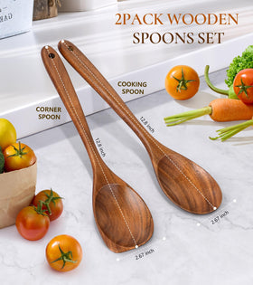 ICSTI teak wooden spoon set elevates kitchen decor and utility