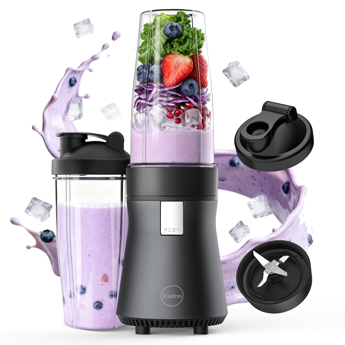 ICUCINA iCucina blender with 700W motor powering ice crushing for silky smoothies