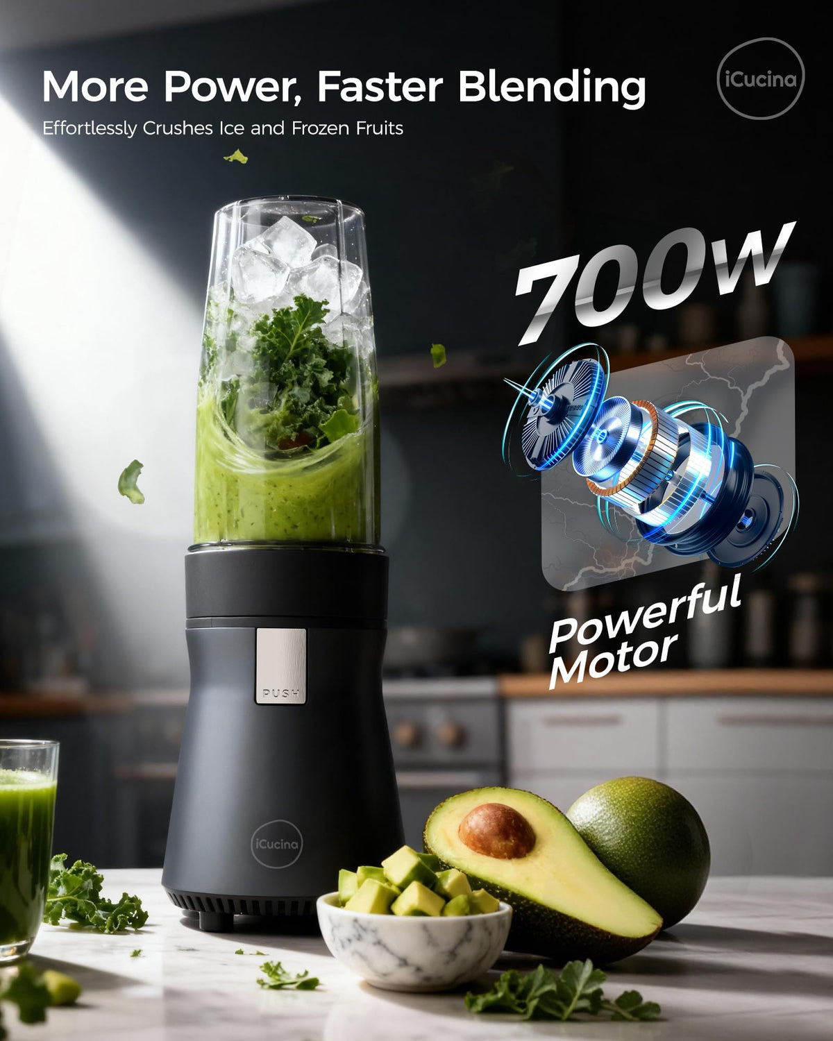 ICUCINA iCucina pulse button for quick, precise blending control