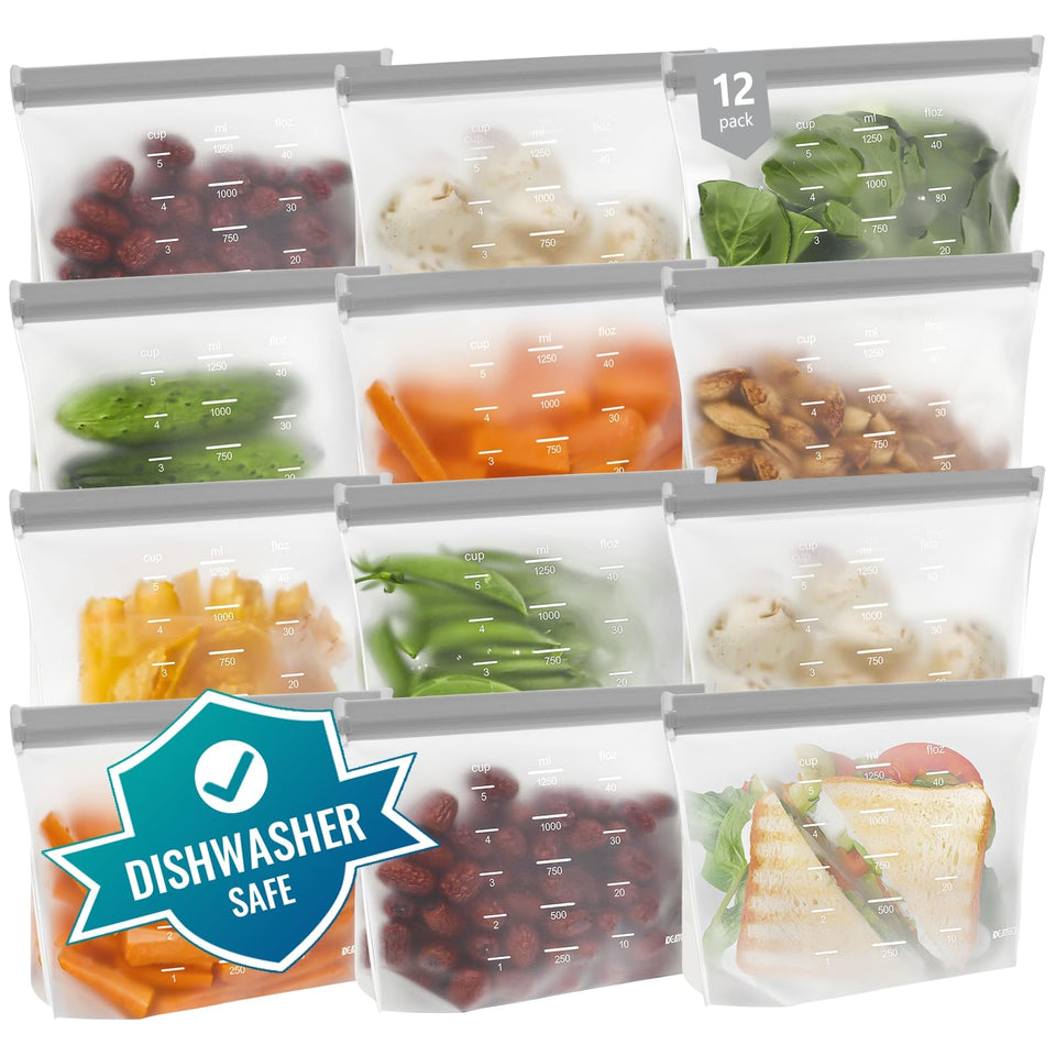IDEATECH dishwasher-safe reusable bags for easy cleanup and storage