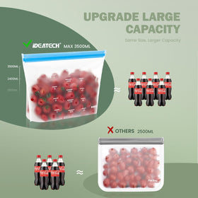 IDEATECH freezer bag, cold-resistant to -30°C, preserving flavor and texture.