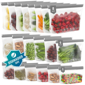 IDEATECH gallon freezer bags with a clear leakproof seal for meal prep