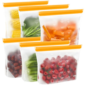 IDEATECH gallon freezer bags with stand-up design for easy fridge organization.