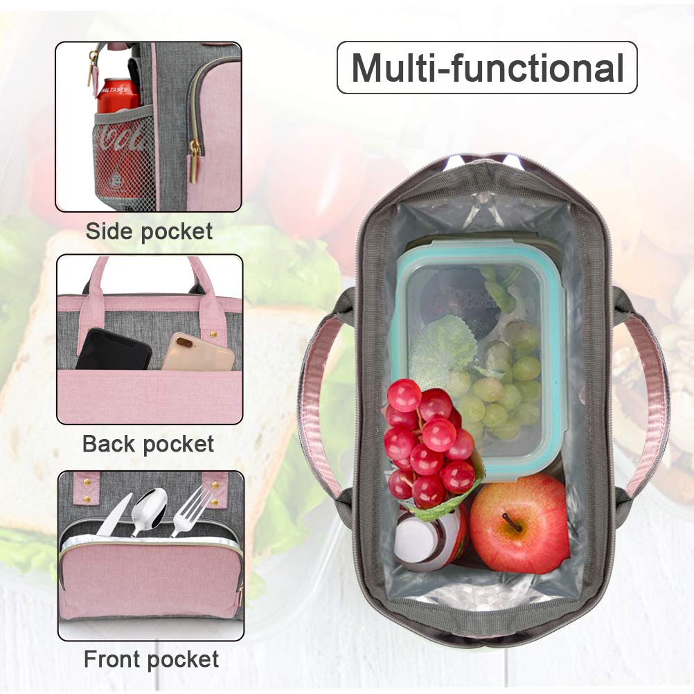 IDEATECH large-capacity lunch bag fits two containers or 12+ cans