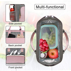 IDEATECH large-capacity lunch bag fits two containers or 12+ cans