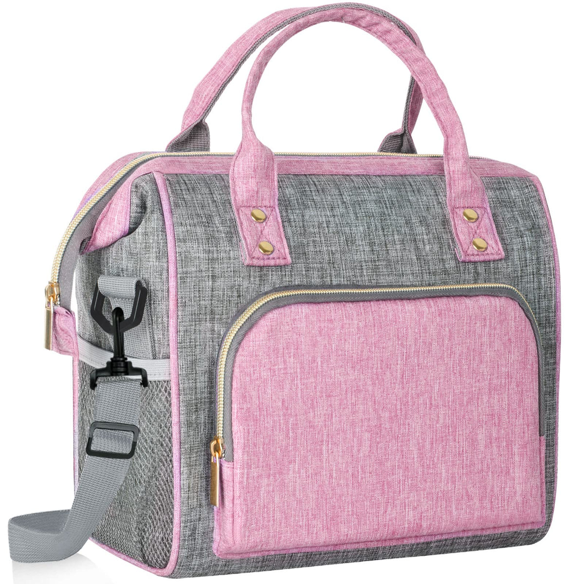 IDEATECH insulated lunch bag pink top-open design for easy meal access