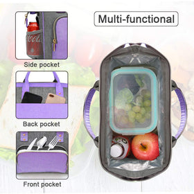 IDEATECH wide-open design of purple lunch bag makes packing effortless
