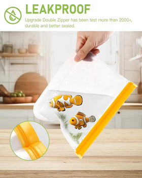 IDEATECH multi-size bags simplify fridge organization for meals and snacks.
