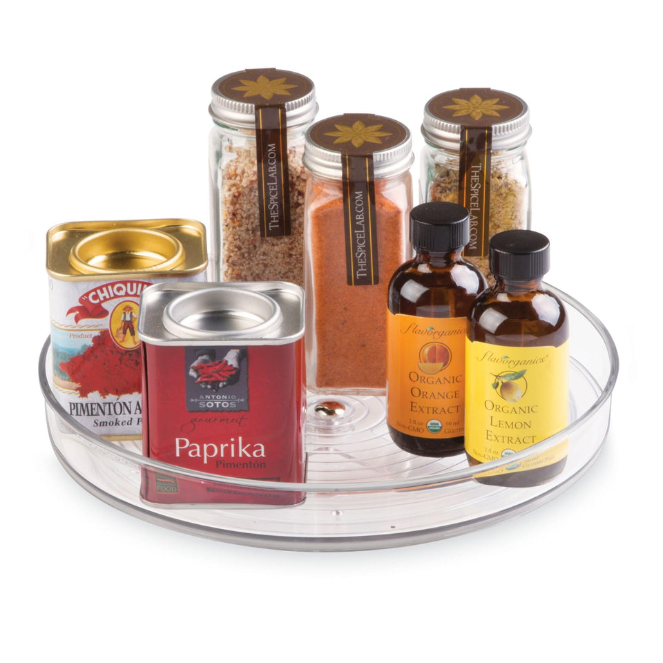 iDesign 9-Inch Lazy Susan turntable for cabinet access and visibility
