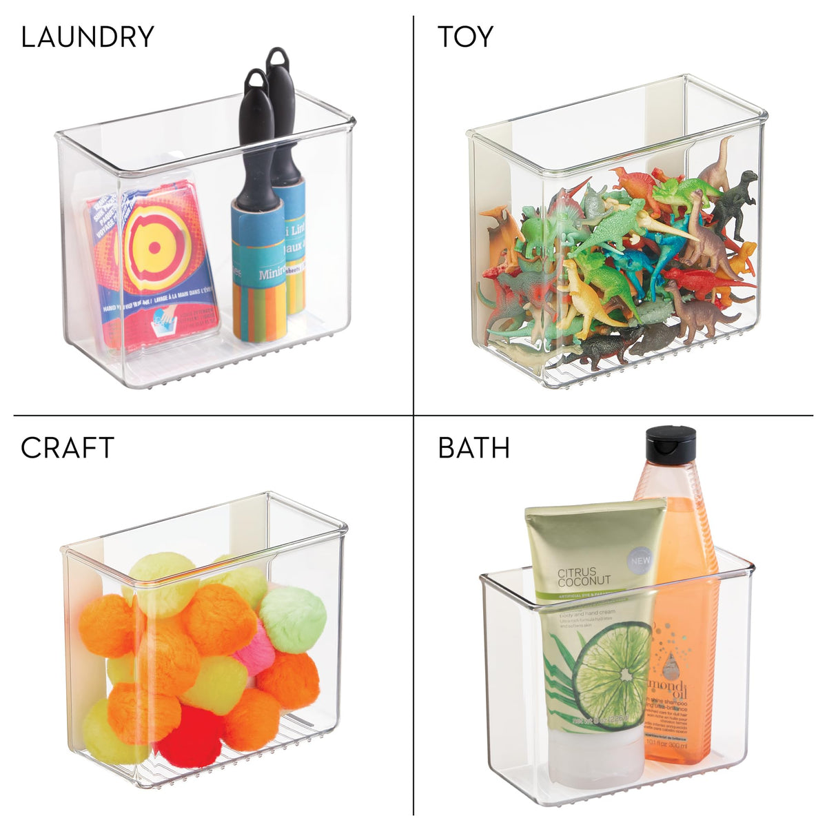 iDesign adhesive organizer bin bathroom counter setup for quick access
